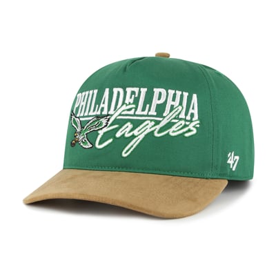 Philadelphia Eagles '47 Throwback Scribe Line Hitch Adjustable Hat - Kelly Green/Brown