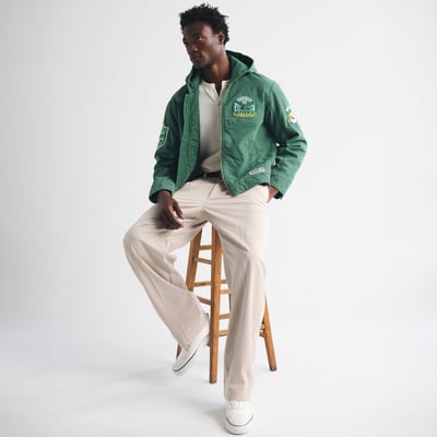 Philadelphia Eagles Abercrombie & Fitch Workwear Hooded Bomber Full-Zip Jacket - Kelly Green