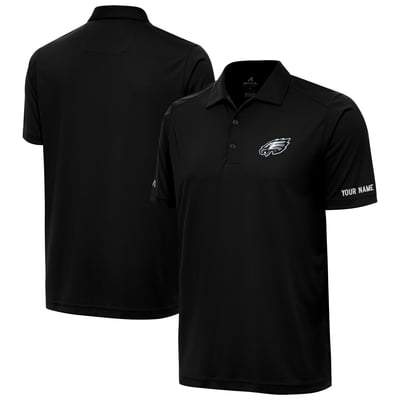 Philadelphia Eagles Antigua  Personalized Tribute Polo - Black