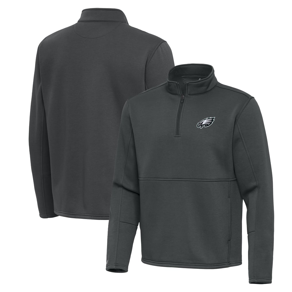 Philadelphia Eagles Antigua Twist Quarter-Zip Pullover Jacket - Pewter