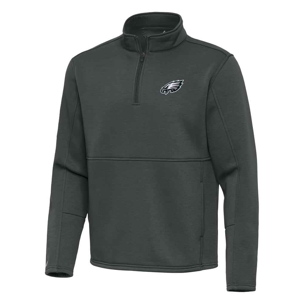 Philadelphia Eagles Antigua Twist Quarter-Zip Pullover Jacket - Pewter