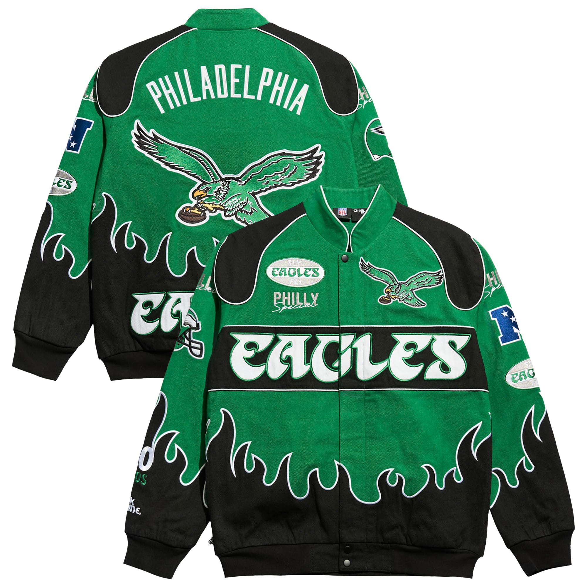 Philadelphia Eagles Chalk Line Premium Racing Full-Snap Jacket 