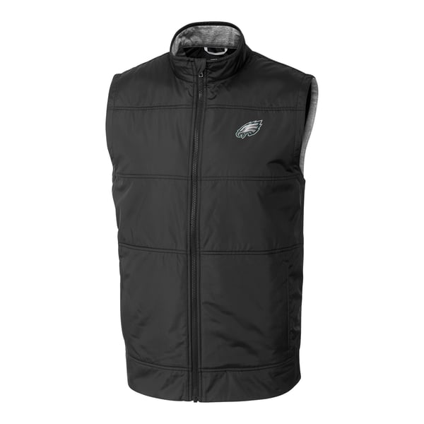 Philadelphia Eagles Cutter & Buck Big & Tall Stealth Full-Zip Vest - Black