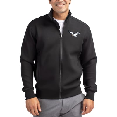 Philadelphia Eagles Cutter & Buck Throwback Roam Eco Recycled Full-Zip Jacket - Black