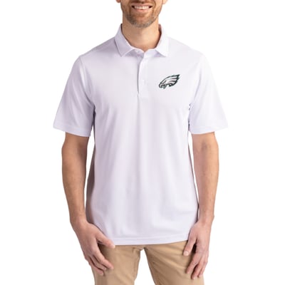 Philadelphia Eagles Cutter & Buck Virtue Eco Pique Recycled Polo - White
