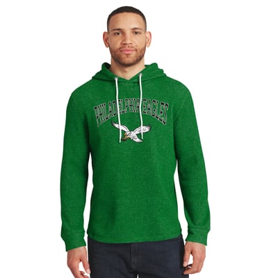 Philadelphia Eagles Darius Rucker Collection by Fanatics Waffle Knit Hooded Tri-Blend Long Sleeve T-Shirt - Kelly Green
