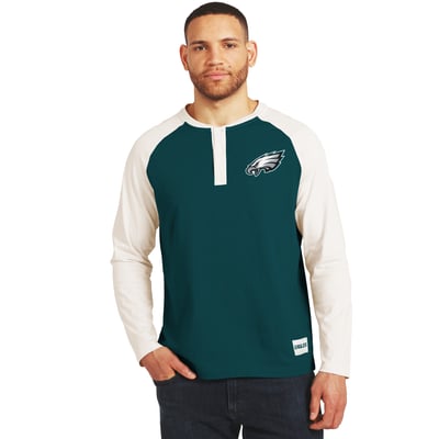 Philadelphia Eagles Darius Rucker Collection by Fanatics Henley Long Sleeve T-Shirt - Midnight Green/Cream