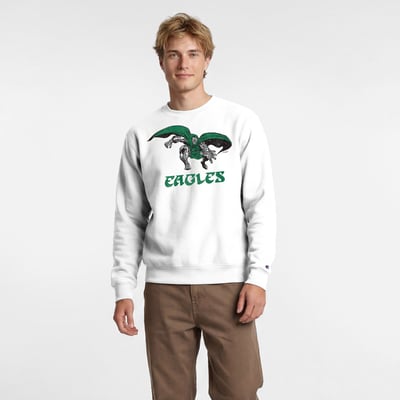 Philadelphia Eagles Disney x Champion Doctor Doom Powerblend Sweatshirt - White