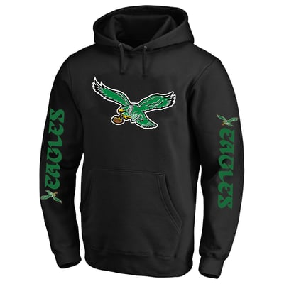 Philadelphia Eagles Fanatics Big & Tall 3-Hit Pullover Hoodie - Black
