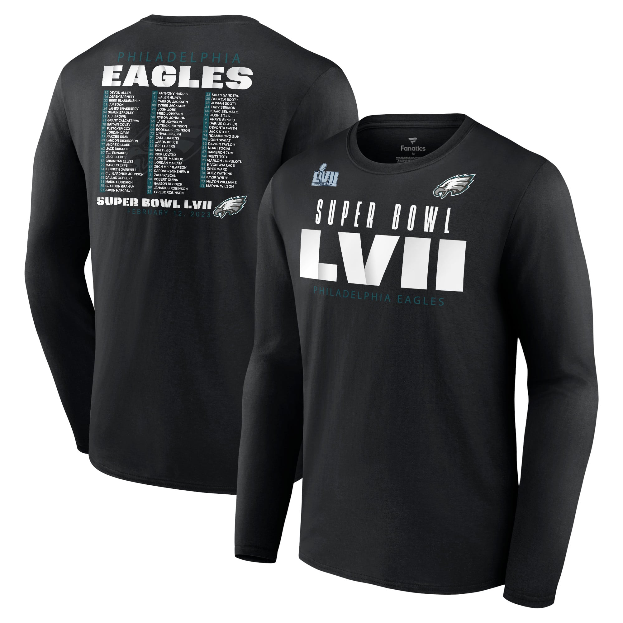 Men's Fanatics Black Philadelphia Eagles Super Bowl LVII Varsity