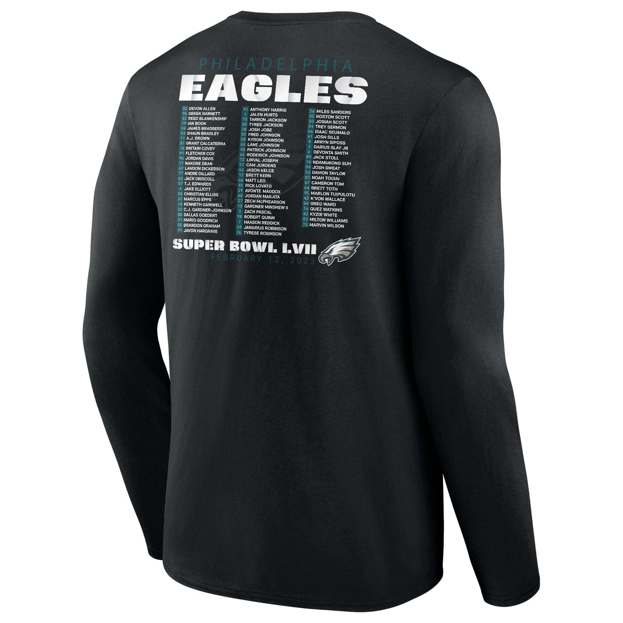 Men's Fanatics Black Philadelphia Eagles Super Bowl LVII Varsity