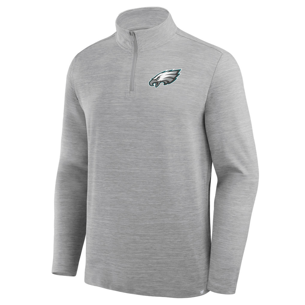 Philadelphia Eagles Fanatics Clutch Quarter-Zip Pullover - Heather Gray