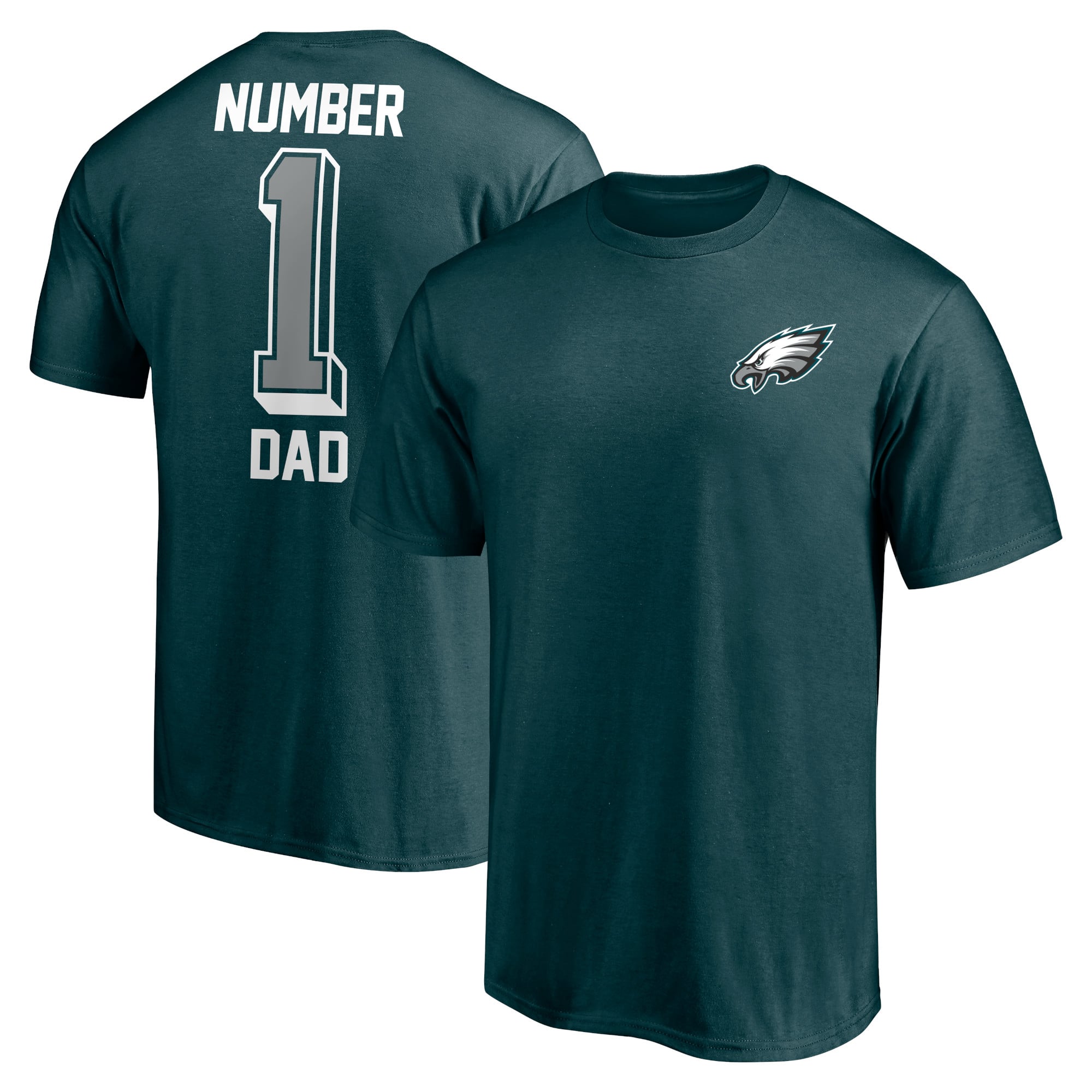Men's Fanatics Midnight Green Philadelphia Eagles #1 Dad T-Shirt