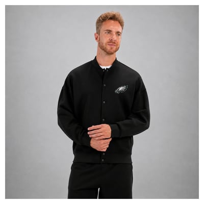 Philadelphia Eagles Levelwear Logo Luxe Signature Tri-Blend Bomber Jacket - Black