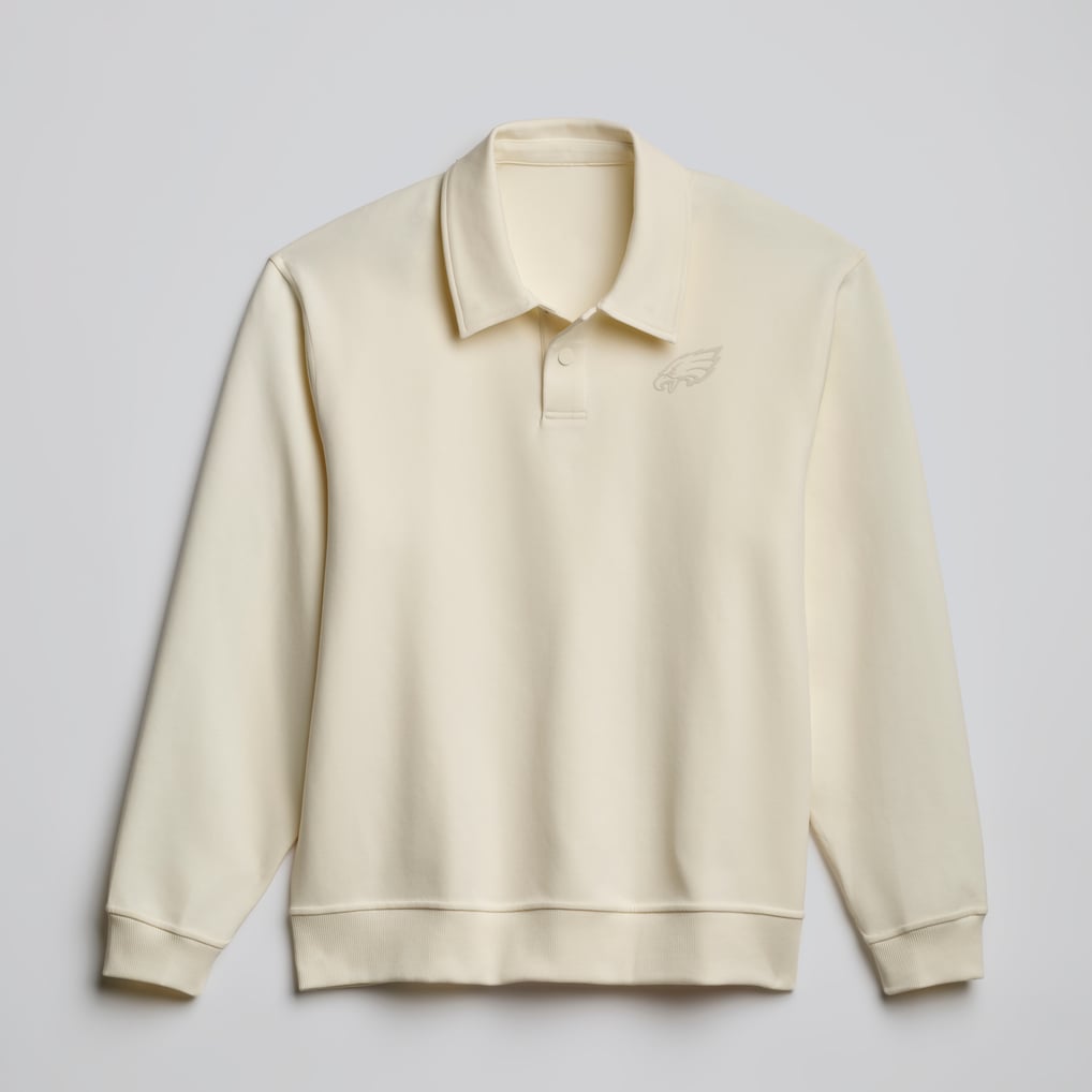 Men's lululemon Coconut Ivory Philadelphia Eagles Grand Standard Long Sleeve Polo