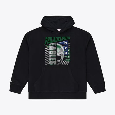  Philadelphia Eagles Mitchell & Ness Core Essentials Street Graphic Fleece Hoodie - Black
