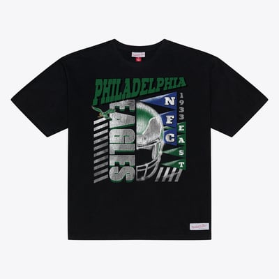 Philadelphia Eagles Mitchell & Ness Core Essentials Street Graphic Short Sleeve T-Shirt - Black
