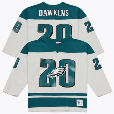 Brian Dawkins Philadelphia Eagles Mitchell & Ness Too Maxxed Out Hockey Fashion Jersey T-Shirt - Gray