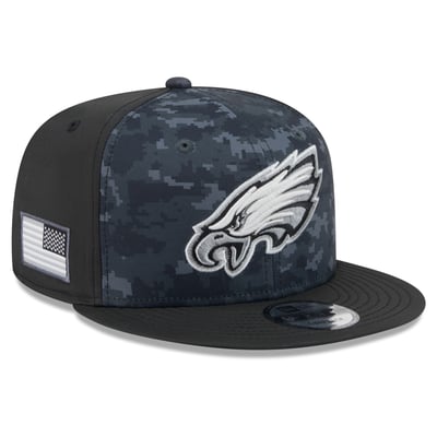 Philadelphia Eagles New Era 2026 Salute To Service 9FIFTY Snapback Hat - Black