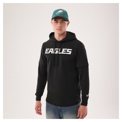 Philadelphia Eagles New Era Functional Fandom Twofer Hoodie - Black
