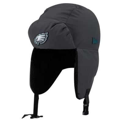 Philadelphia Eagles New Era 2026 Sideline Cold Weather  Trapper Hat - Charcoal