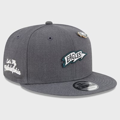 Philadelphia Eagles New Era Pennant Pin 9FIFTY Snapback Hat - Charcoal