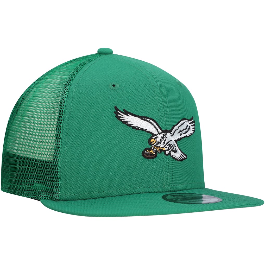 Men's New Era Kelly Green Philadelphia Eagles Throwback Main Trucker ...
