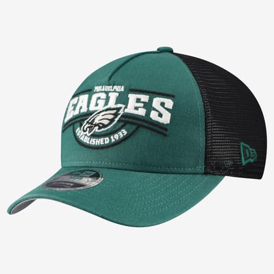 Philadelphia Eagles New Era 9FORTY A-Frame Adjustable Hat - Midnight Green
