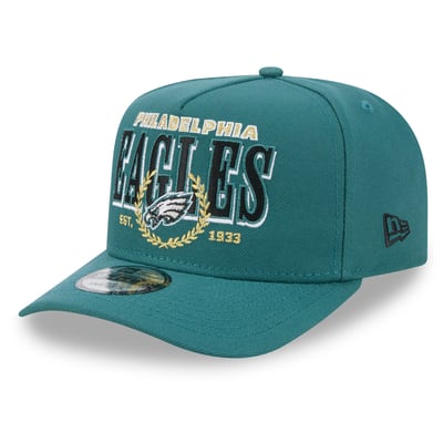 Philadelphia Eagles New Era Laurel A-Frame 9FIFTY Snapback Hat - Midnight Green
