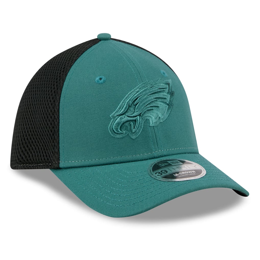 Hat Structure Men's New Era Midnight Green Philadelphia Eagles Neo Mesh 39THIRTY M ...