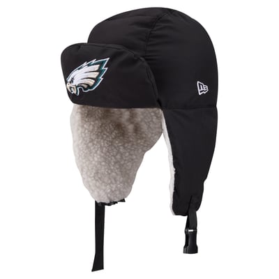 Philadelphia Eagles New Era x Alpha Industries Puffer Quilted Trapper Hat - Black