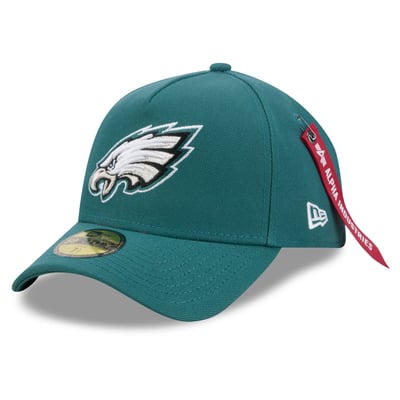 Philadelphia Eagles New Era x Alpha Industries A-Frame 59FORTY Fitted Hat - Midnight Green