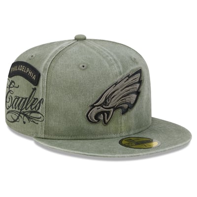 Philadelphia Eagles New Era x BJ Betts 2026 Salute To Service 59FIFTY Fitted Hat - Olive