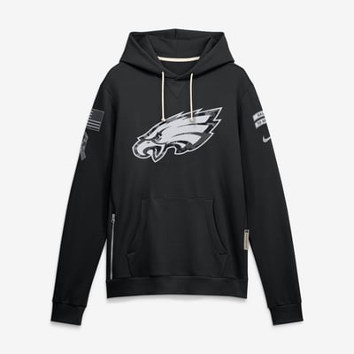  Philadelphia Eagles Nike 2026 Salute to Service Sideline Dri-FIT Pullover Hoodie - Black