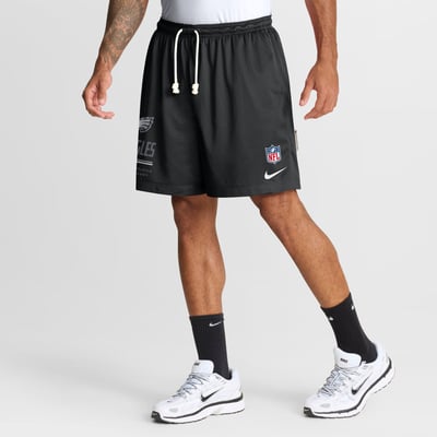  Philadelphia Eagles Nike Sideline Standard Issue Dri-FIT Reversible Shorts - Black/Platinum