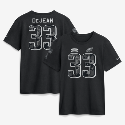 Cooper DeJean Philadelphia Eagles Nike 2026 Salute to Service Name & Number T-Shirt - Black