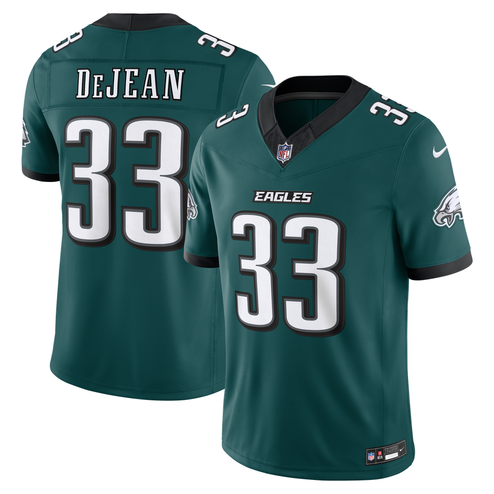 Men's Nike Cooper DeJean Midnight Green Philadelphia Eagles Team Vapor F.U.S.E. Stitched Limited Jersey