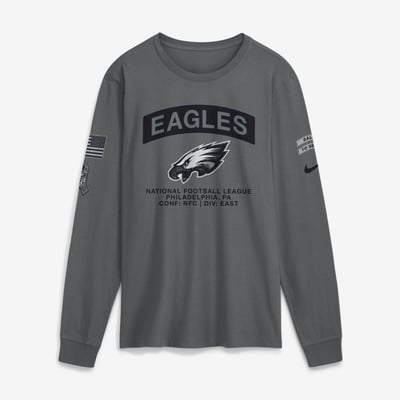  Philadelphia Eagles Nike 2026 Salute to Service Long Sleeve T-Shirt - Gray