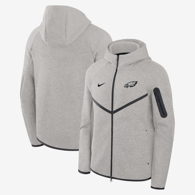  Philadelphia Eagles Nike Tech Fleece Raglan Full-Zip Windrunner Hoodie - Heather Gray