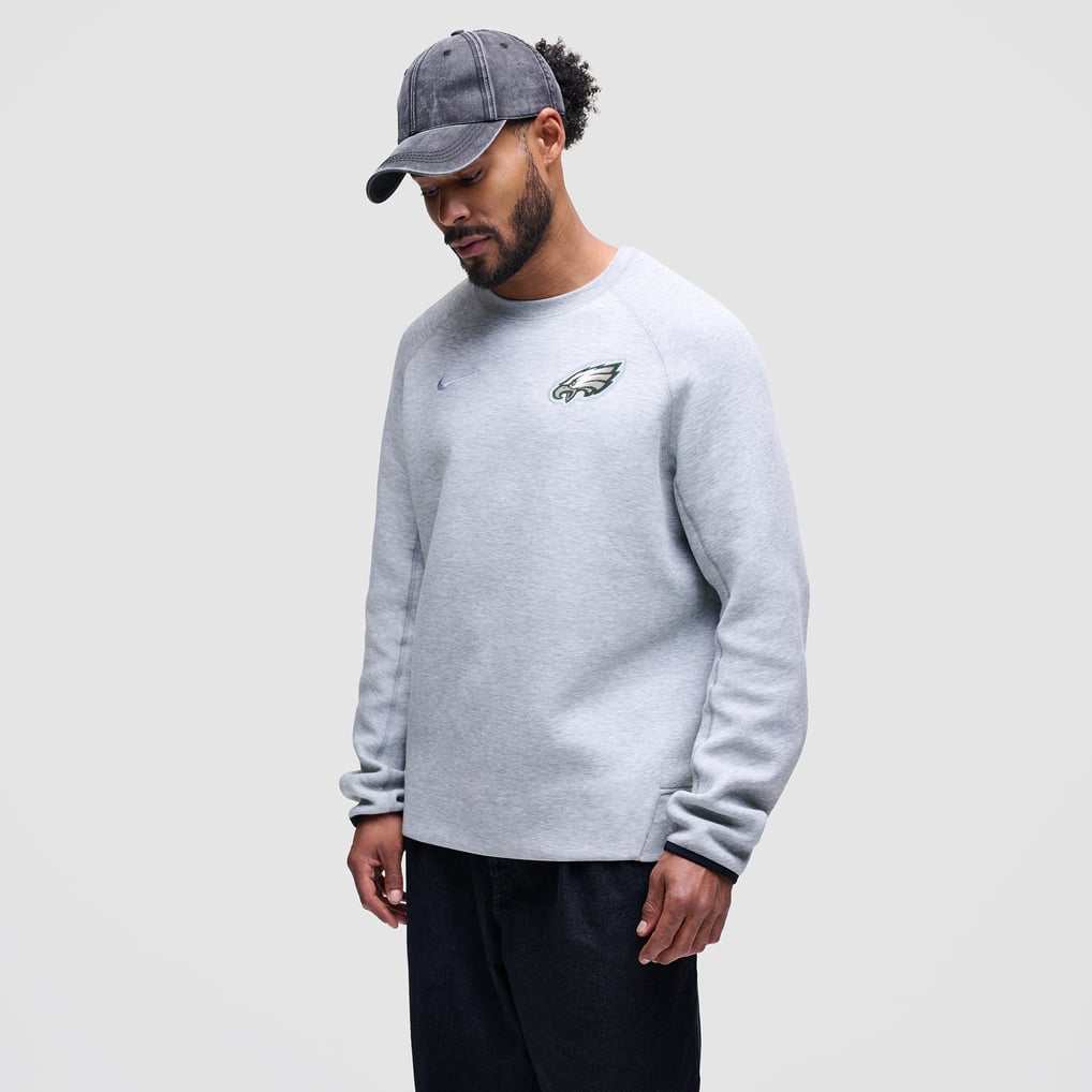Philadelphia Eagles Nike Tech Fleece Raglan Sweatshirt - Heather Gray
