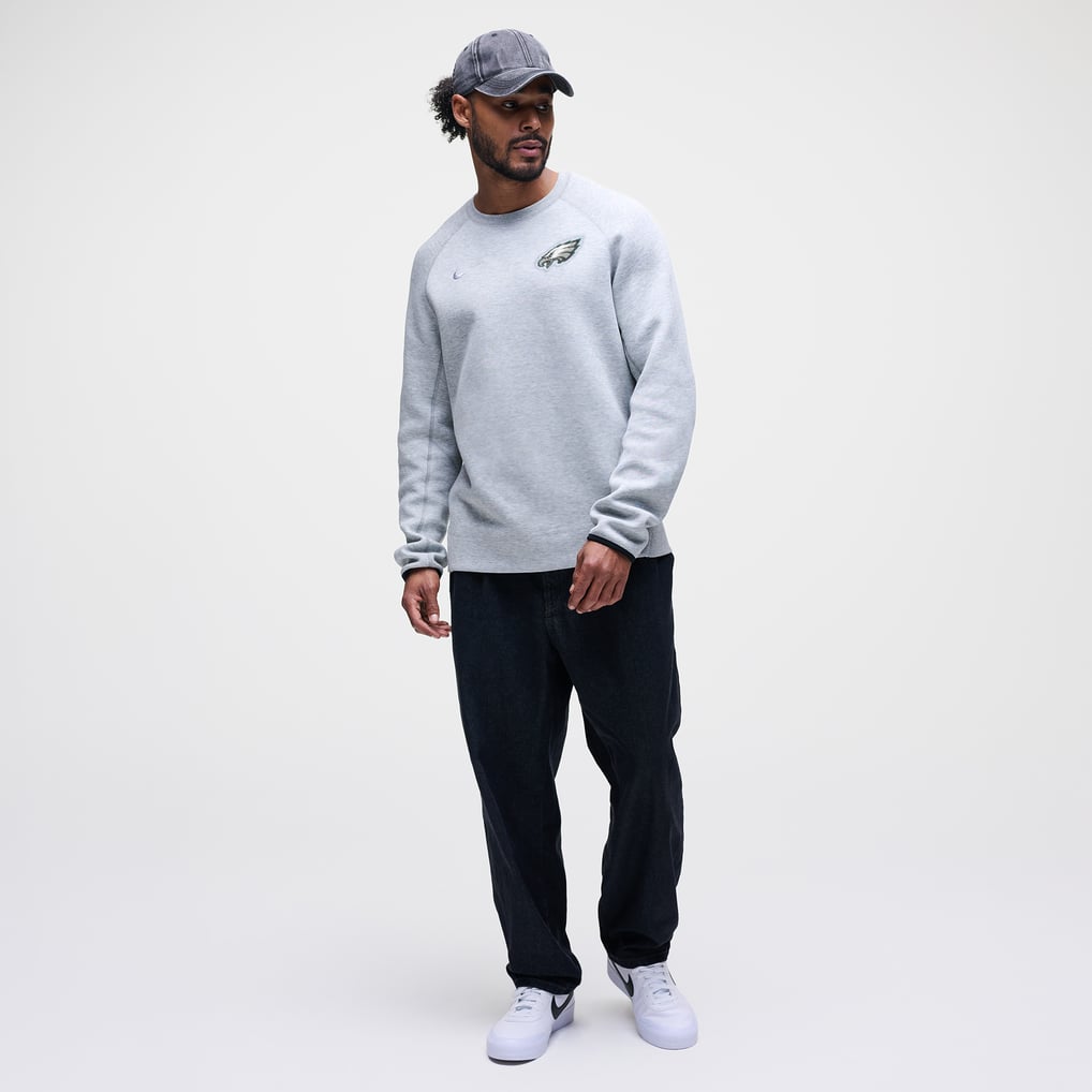 Philadelphia Eagles Nike Tech Fleece Raglan Sweatshirt - Heather Gray