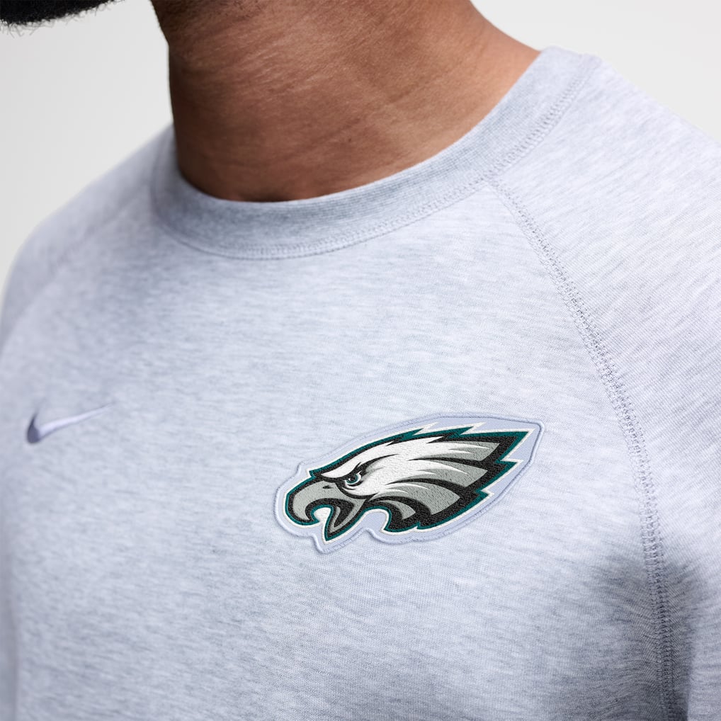 Philadelphia Eagles Nike Tech Fleece Raglan Sweatshirt - Heather Gray