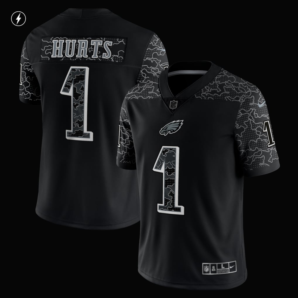 Maillot NFL Philadelphia Eagles Jalen Hurts #1 - Noir, Taille 2XL (XXLarge) Homme - Neuf Avec étiquette Nike