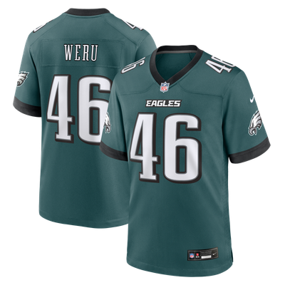 Joshua Weru Philadelphia Eagles Nike Team Game Jersey - Midnight Green