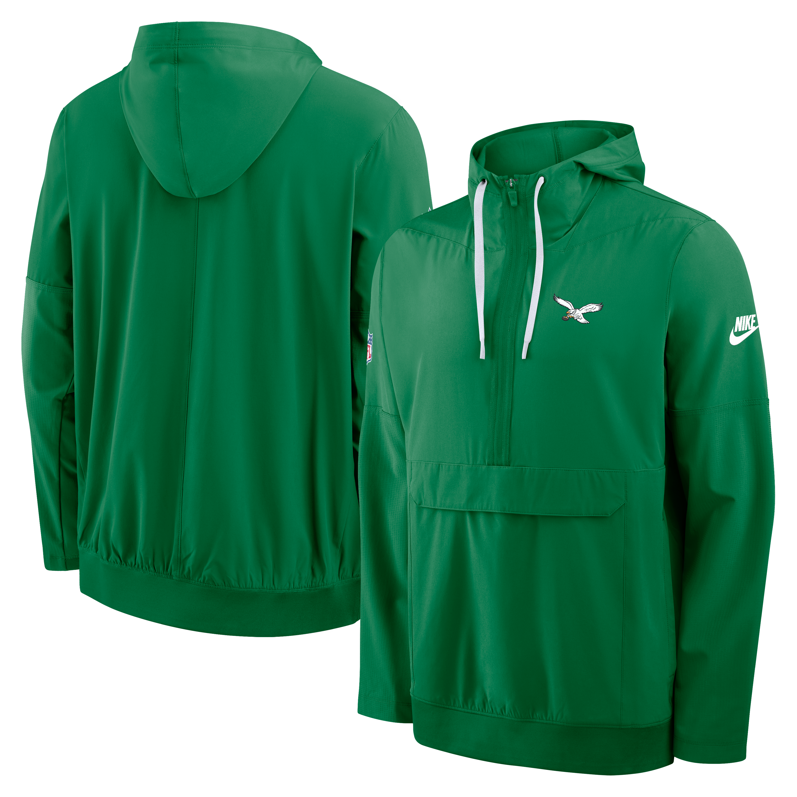 Philadelphia Eagles Nike Alt Anorak Half-Zip Hooded Jacket - Kelly 