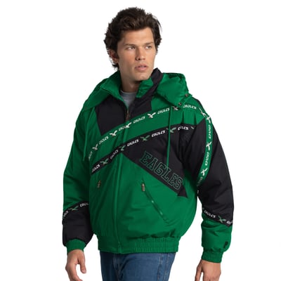 Philadelphia Eagles Pro Player Double Tape Full-Zip Jacket with Detachable Hood - Kelly Green