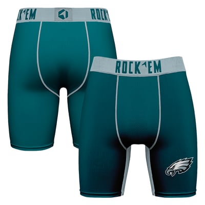  Philadelphia Eagles Rock Em Primary Logo Boxer Briefs - Midnight Green