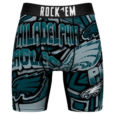  Philadelphia Eagles Rock Em Sketched Out Boxer Briefs - Midnight Green