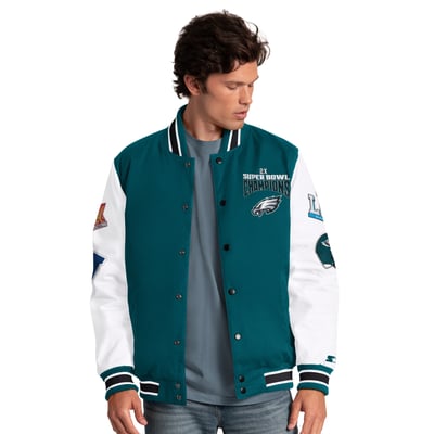 Philadelphia Eagles Starter Playoffs Varsity Full-Snap Jacket - Midnight Green