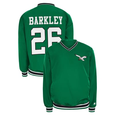 Saquon Barkley Philadelphia Eagles Starter Player Layer V-Neck Pullover - Kelly Green